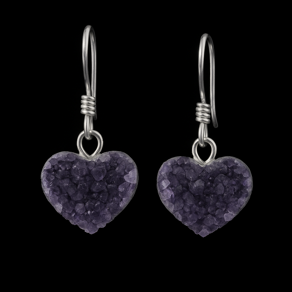 Amethyst Druse Earring #S16