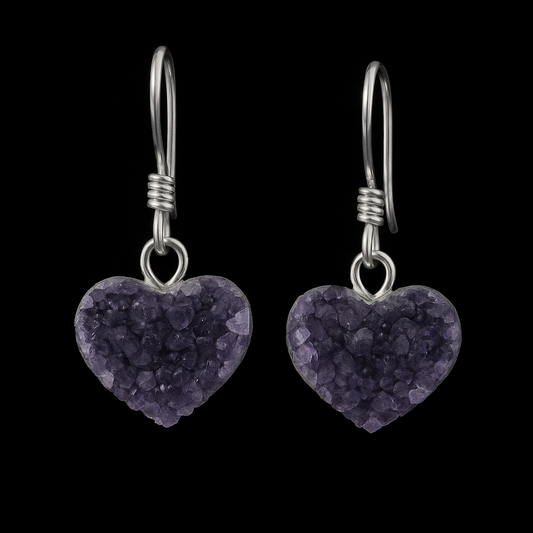 Amethyst Druse Earring #S16