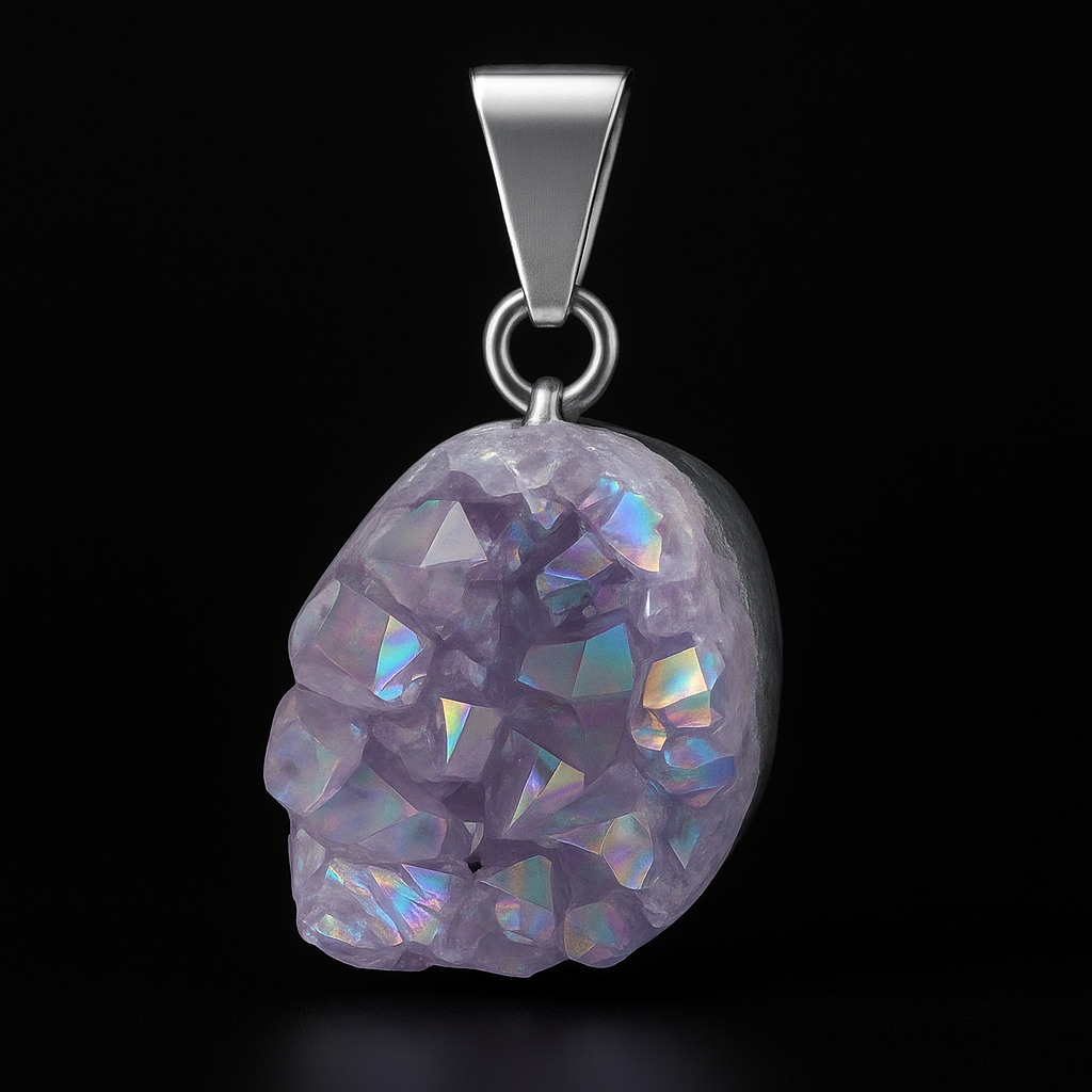 Pear Druse Geode Pendant #S227