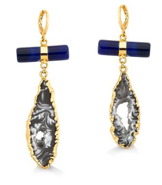 Agate with Natural Geode Earring # 1530.1