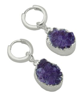 Amethyst Druse Earring #1517.1