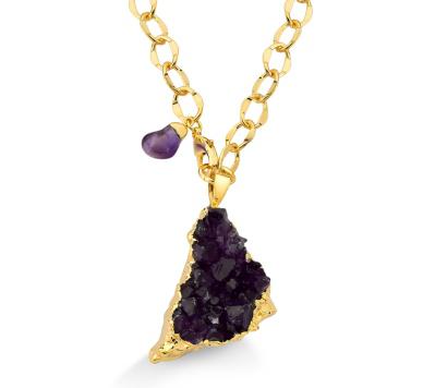 Amethyst Druse with tumblestone Necklace #2056.1
