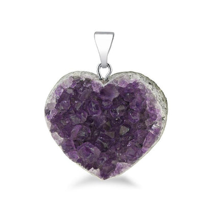 Amethyst Heart Druze Pendant #S223