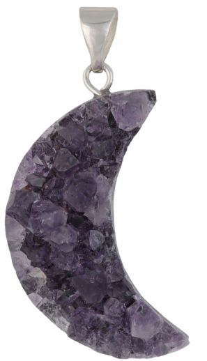 Amethyst Moon Druse Pendant #S224