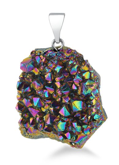 Amethyst Rainbow Druze Pendant #S214