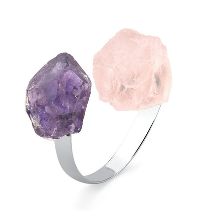 Amethyst with Rose Quartz Ring #S107