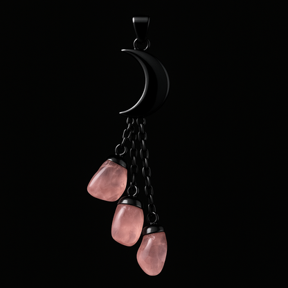 Moon Triple Hanging Druse Pendant #113.1