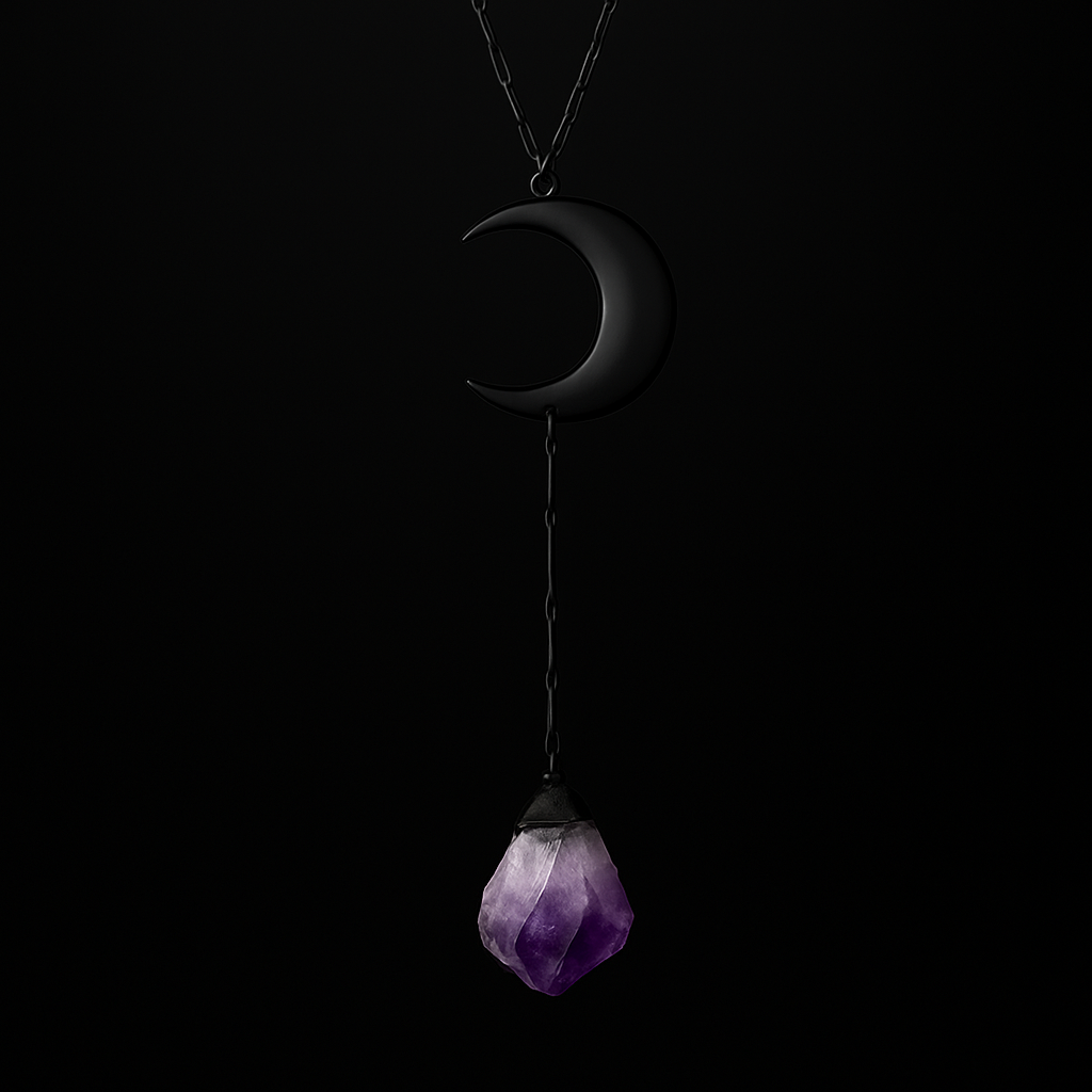 Moon with Crystal Necklace #2071.1