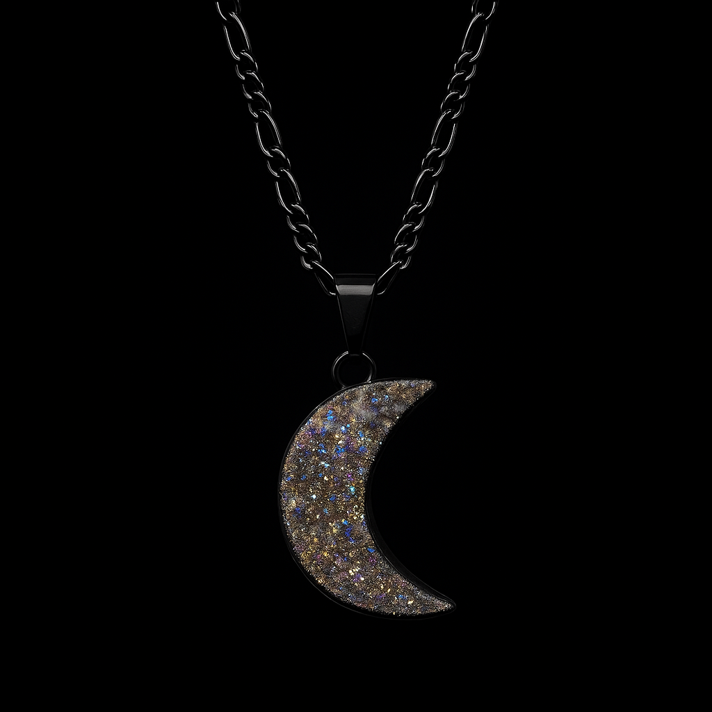 Aura Amethyst Moon Necklace #2078.1