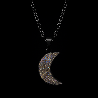 Aura Amethyst Moon Necklace #2078.1