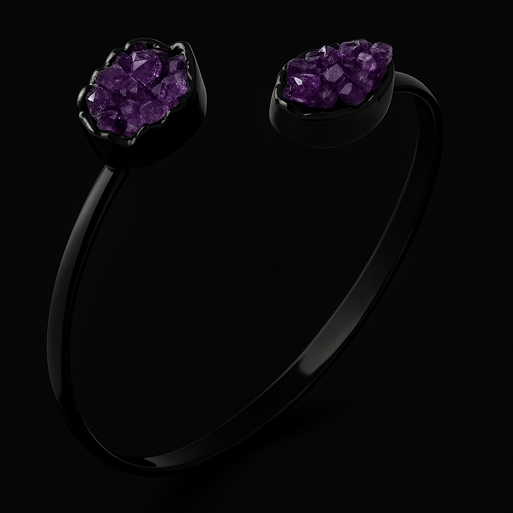 Double Amethyst Druse Bracelet #1020.1