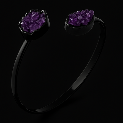 Double Amethyst Druse Bracelet #1020.1