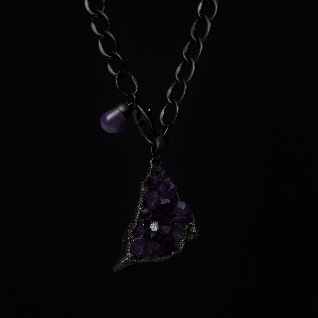 Amethyst Druse with tumblestone Necklace #2056.1