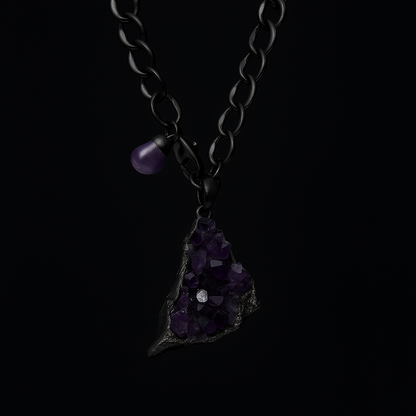 Amethyst Druse with tumblestone Necklace #2056.1