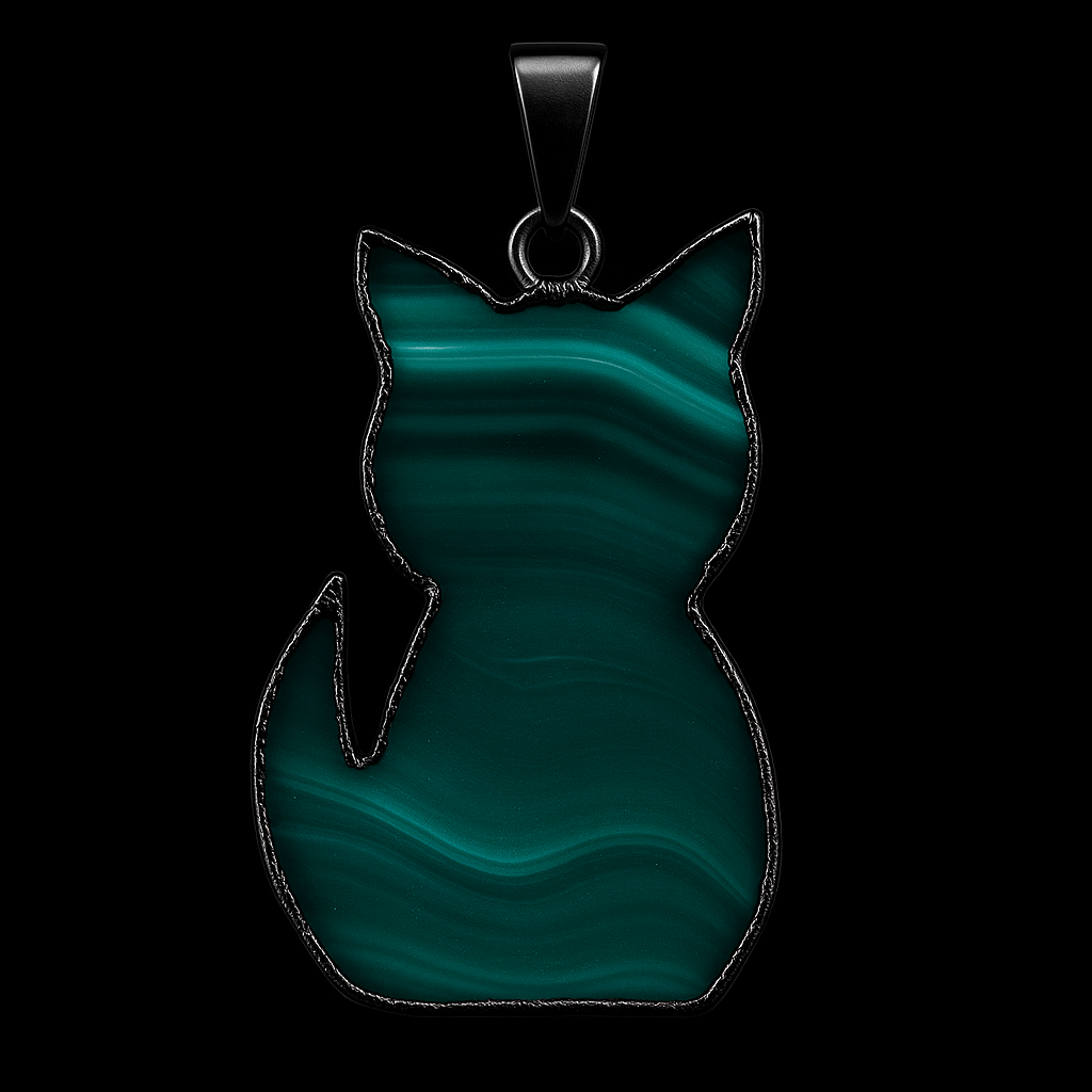 Cat Shaped Agate Pendant #128.1