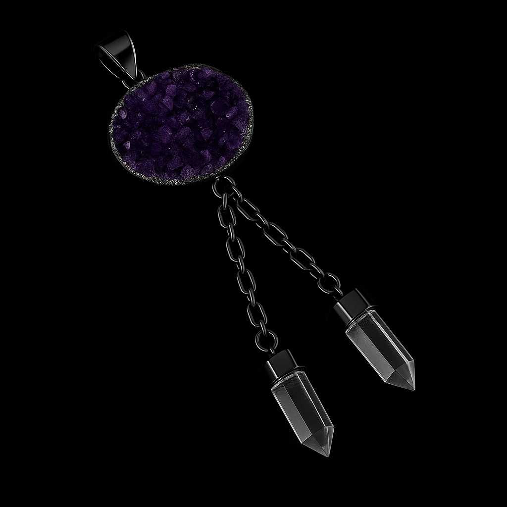 Amethyst Druse with Double Point Pendant #28.1