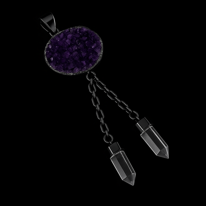 Amethyst Druse with Double Point Pendant #28.1