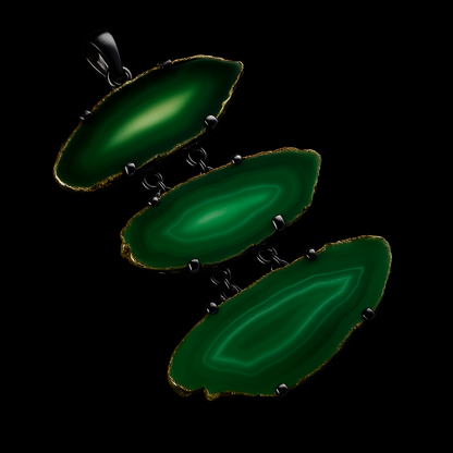 Triple Agate Slice Pendant #64.1