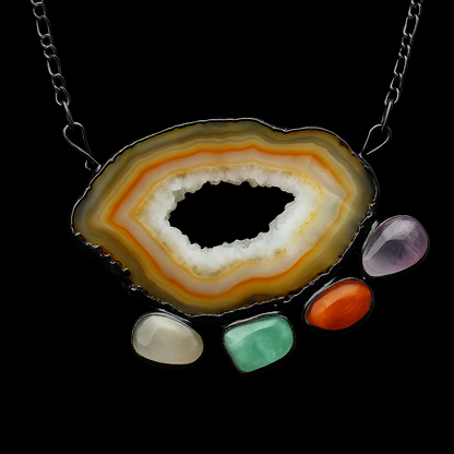 Natural geode Necklace #2004.1