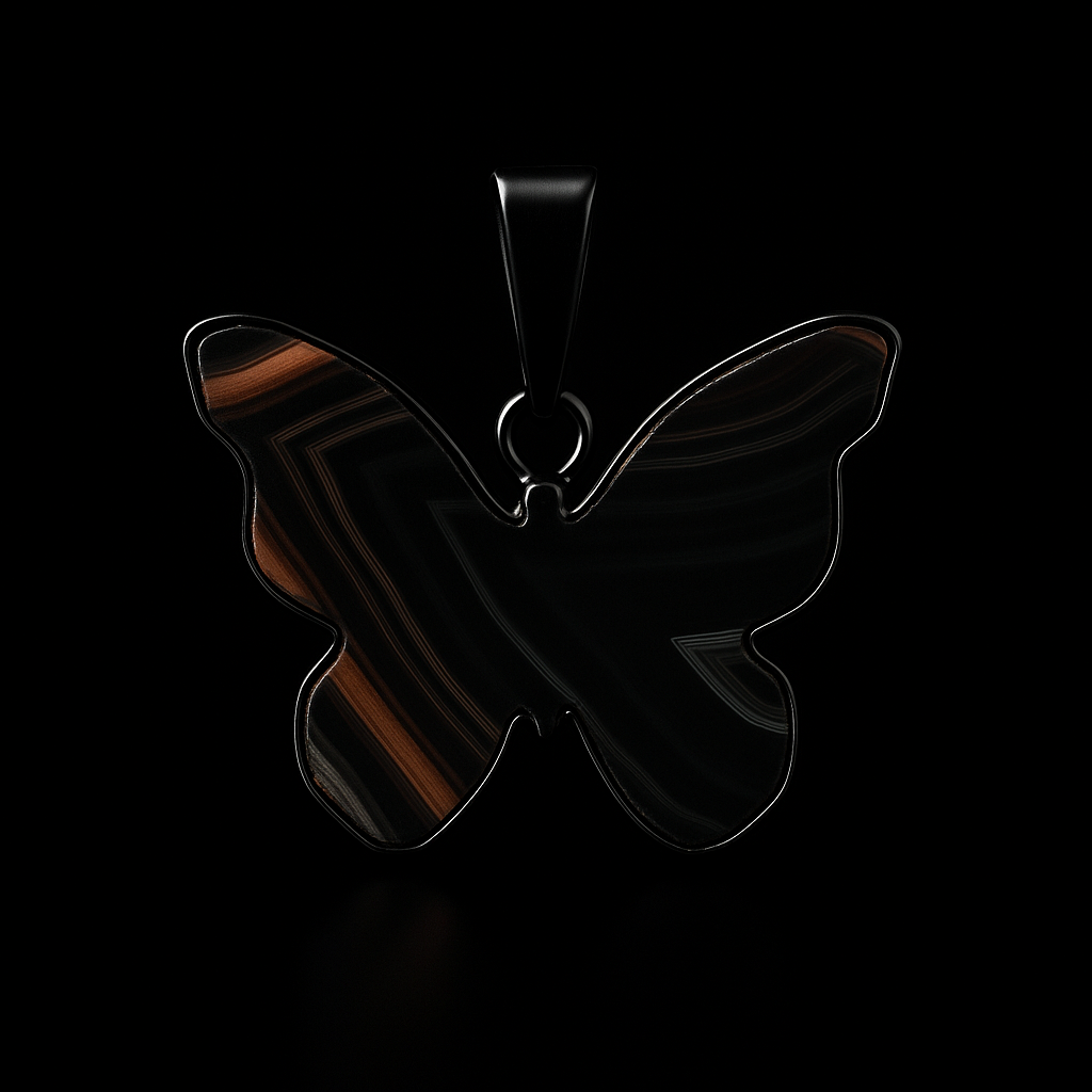 Butterfly shaped Agate Pendant #129.1