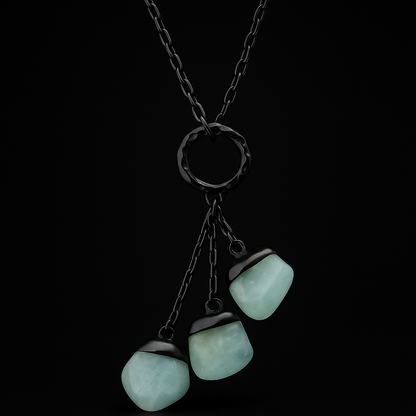 Tripe Tumble Stone Crystal Necklace #2045.1