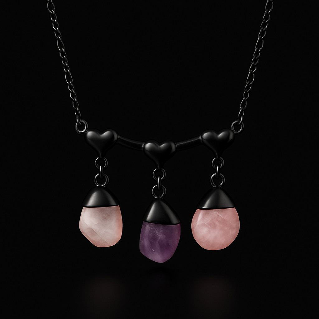 Tumble Stone Triple End Necklace #2076.1