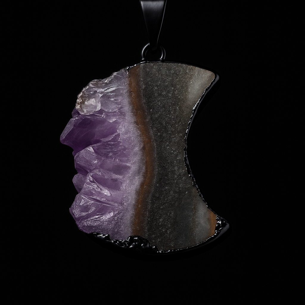 Amethyst Moon Druse Pendant # 81.1