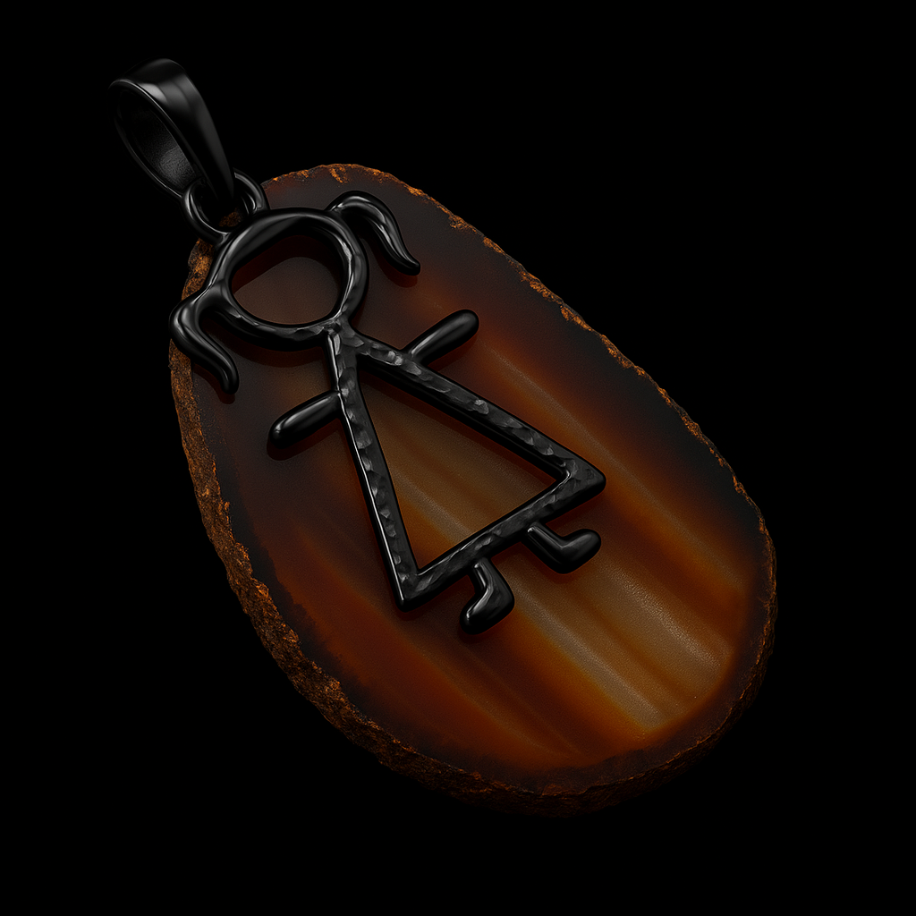 Girl Agate Slice Pendant #8.1