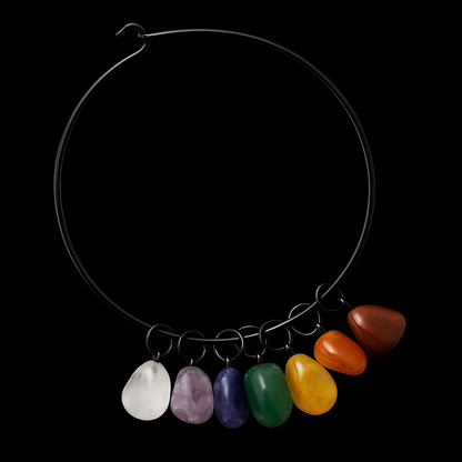 Tumble Stone Mix 7 Chakras Bracelet #1014.1