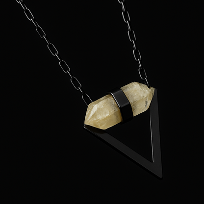 Triangular end Crystal Necklace #2033.1