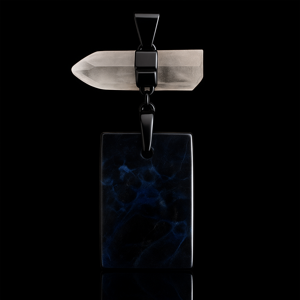 Crystal with Agate Pendant #102.1