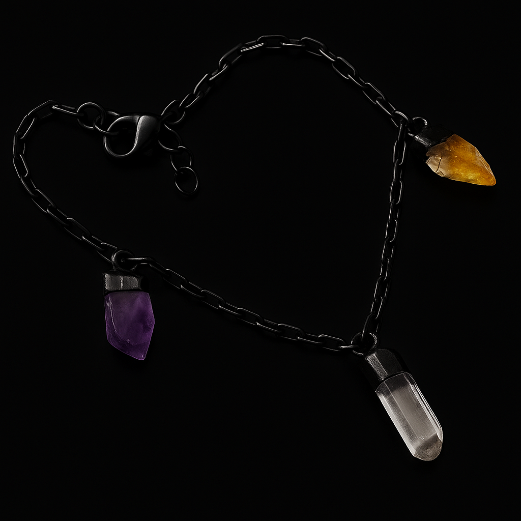 Amethyst Crystal and Citrine Bracelet #1006.1