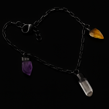 Amethyst Crystal and Citrine Bracelet #1006.1