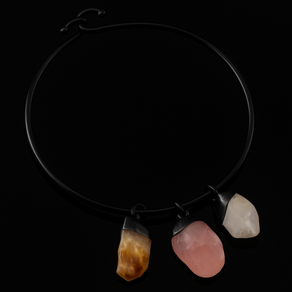 Rose Quartz Crystal and Citrine Bracelet # 1010.1