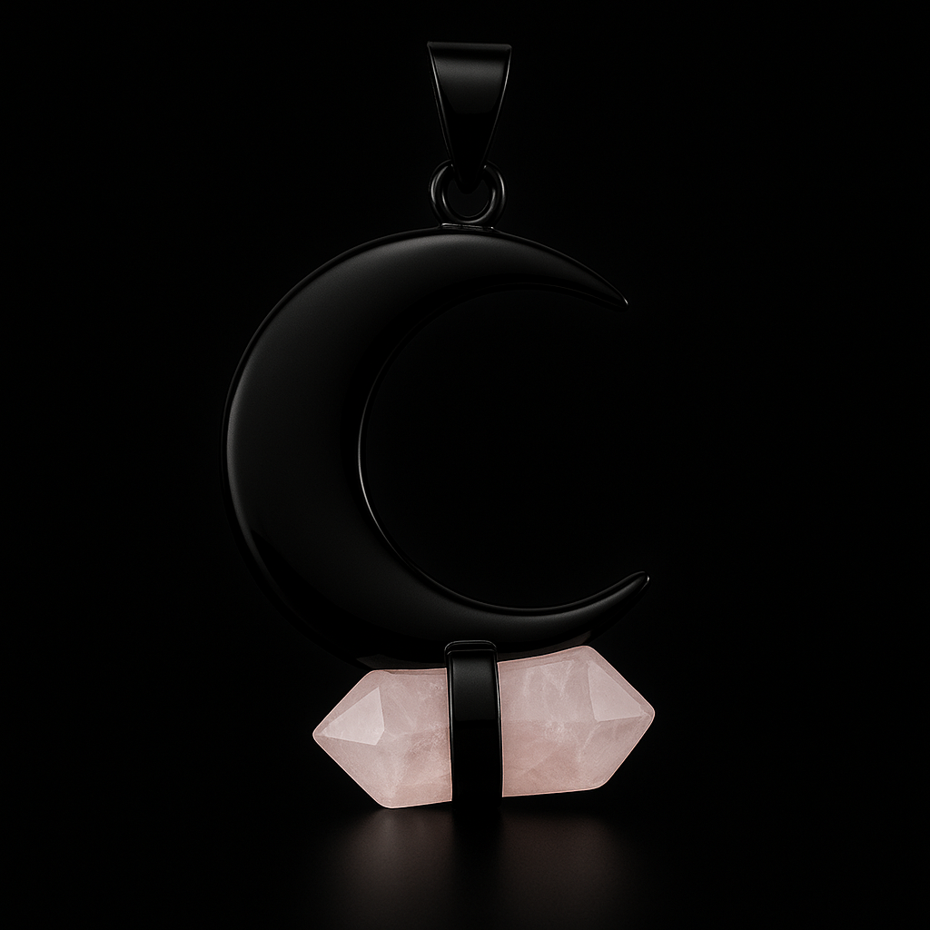 Moon with Double Terminated Point Pendant #97.1