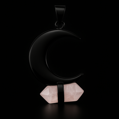 Moon with Double Terminated Point Pendant #97.1
