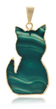 Cat Shaped Agate Pendant #128.1