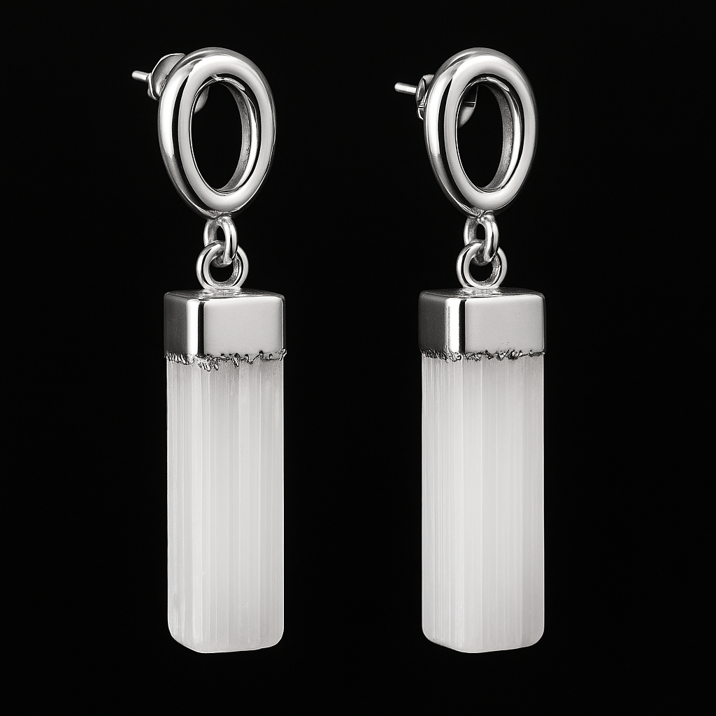 Selenite or Kyanite Earring #1502.1