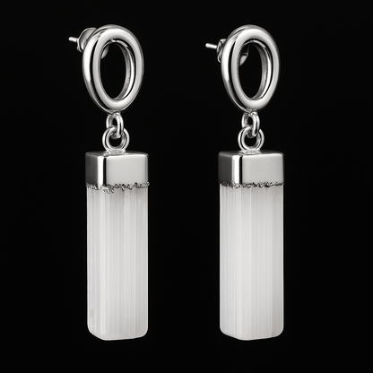 Selenite or Kyanite Earring #1502.1