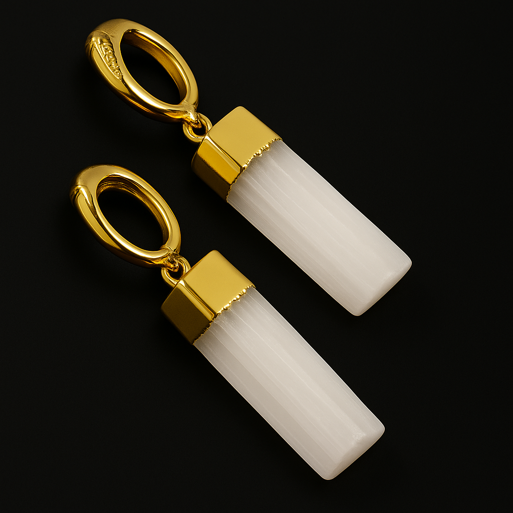 Selenite or Kyanite Earring #1502.1