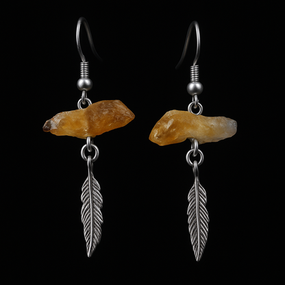 Crystal Feather Earring #1508.1