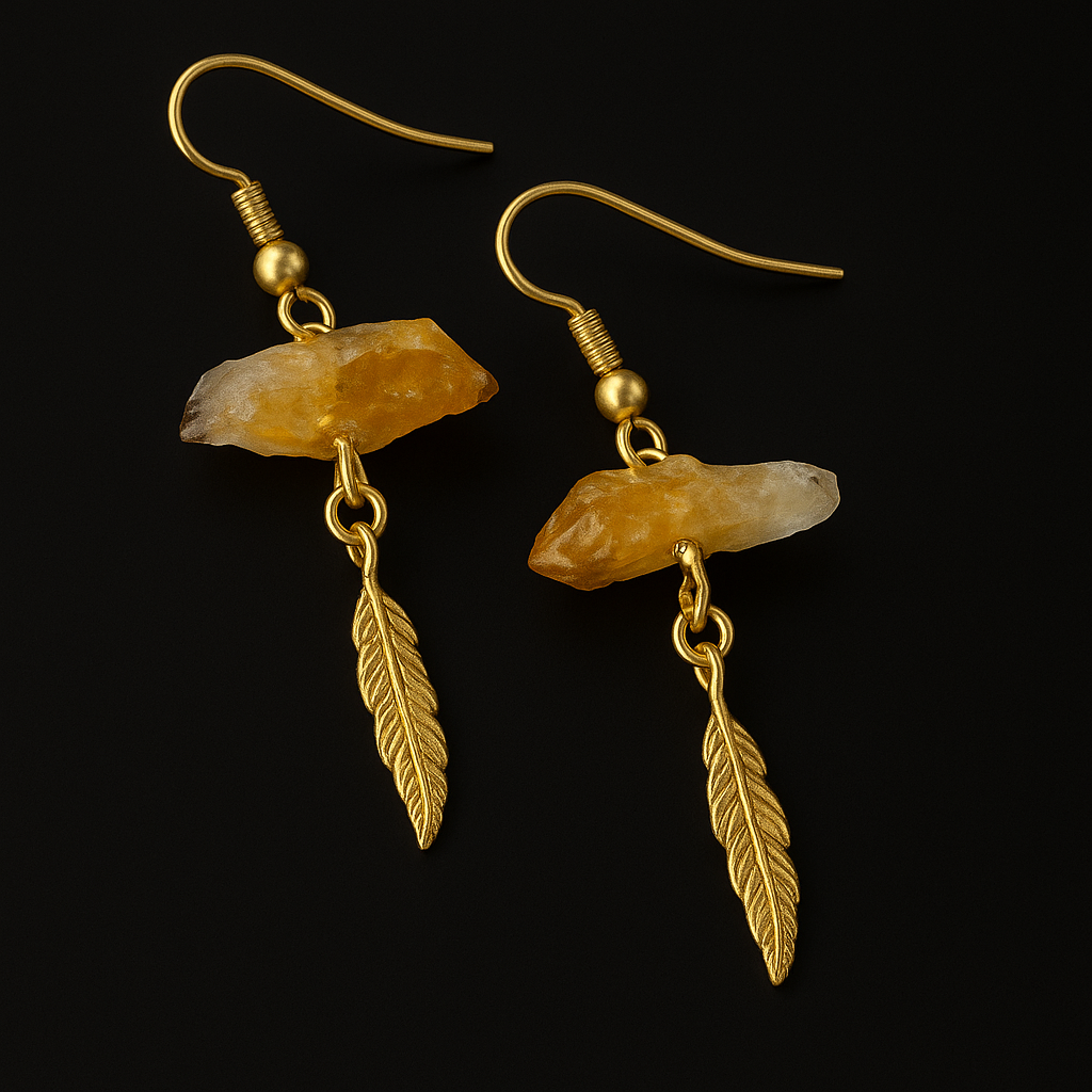 Crystal Feather Earring #1508.1
