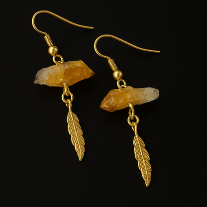 Crystal Feather Earring #1508.1