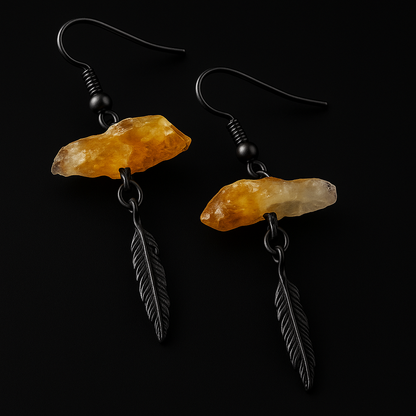 Crystal Feather Earring #1508.1