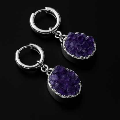 Amethyst Druse Earring #1517.1