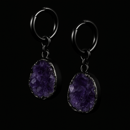 Amethyst Druse Earring #1517.1