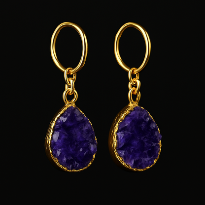 Amethyst Druse Earring #1517.1