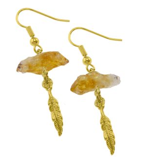 Crystal Feather Earring #1508.1