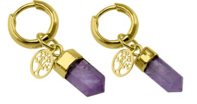 Crystal Point with tree Earring #1512.1