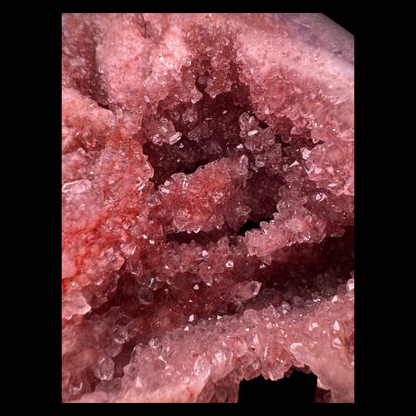 Pink Amethyst Druze on Custom Metal Stand – 33cm | 4.4kg